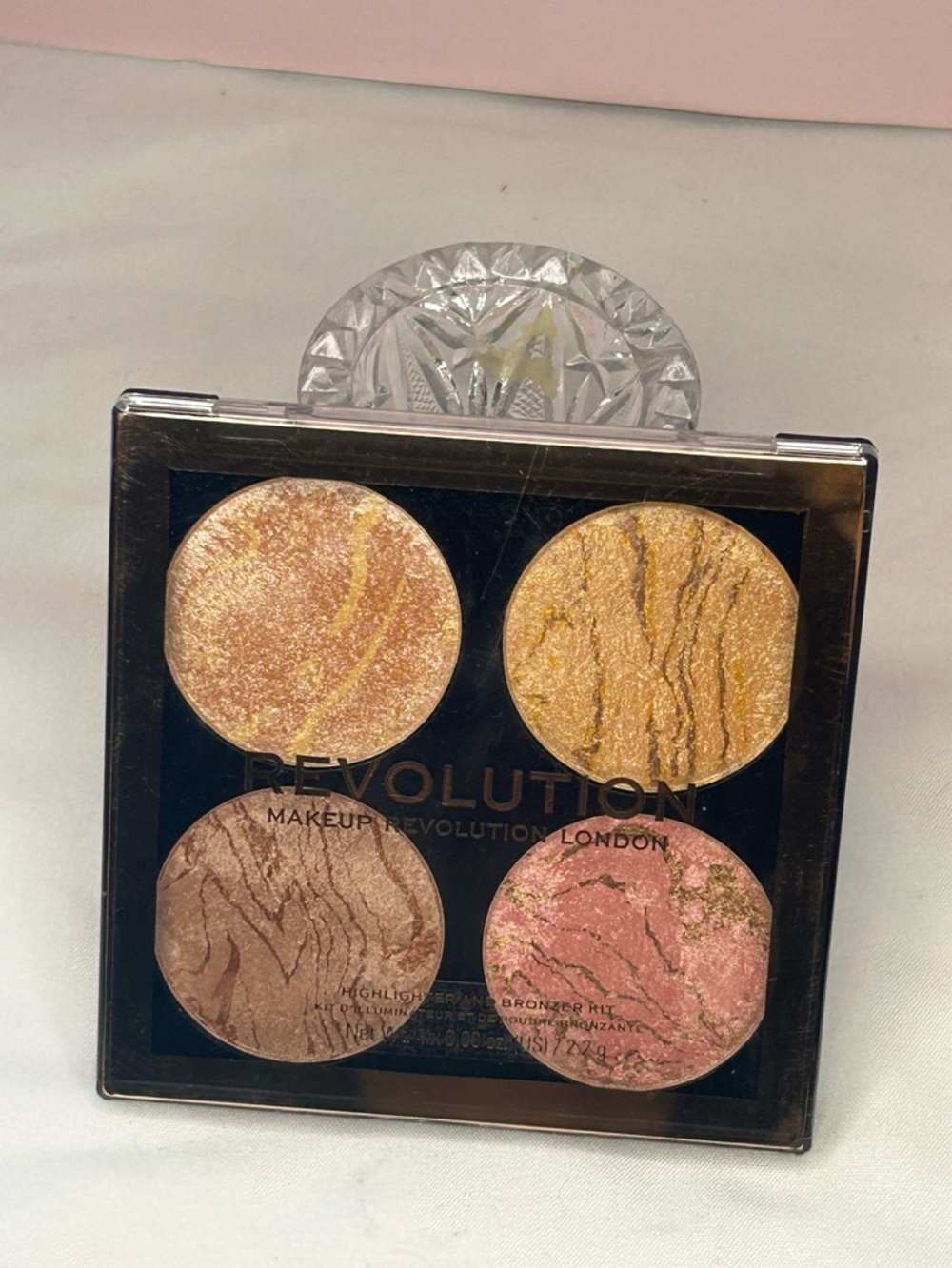Makeup Revolution Baked Highlighter Palette - Gold, Bronze, Rose, Pink